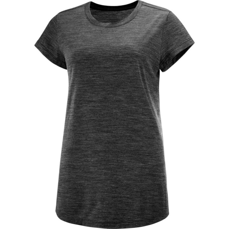 Black Salomon Outlife Merino Blend Short Sleeve Women's T-Shirts | PH 20943T